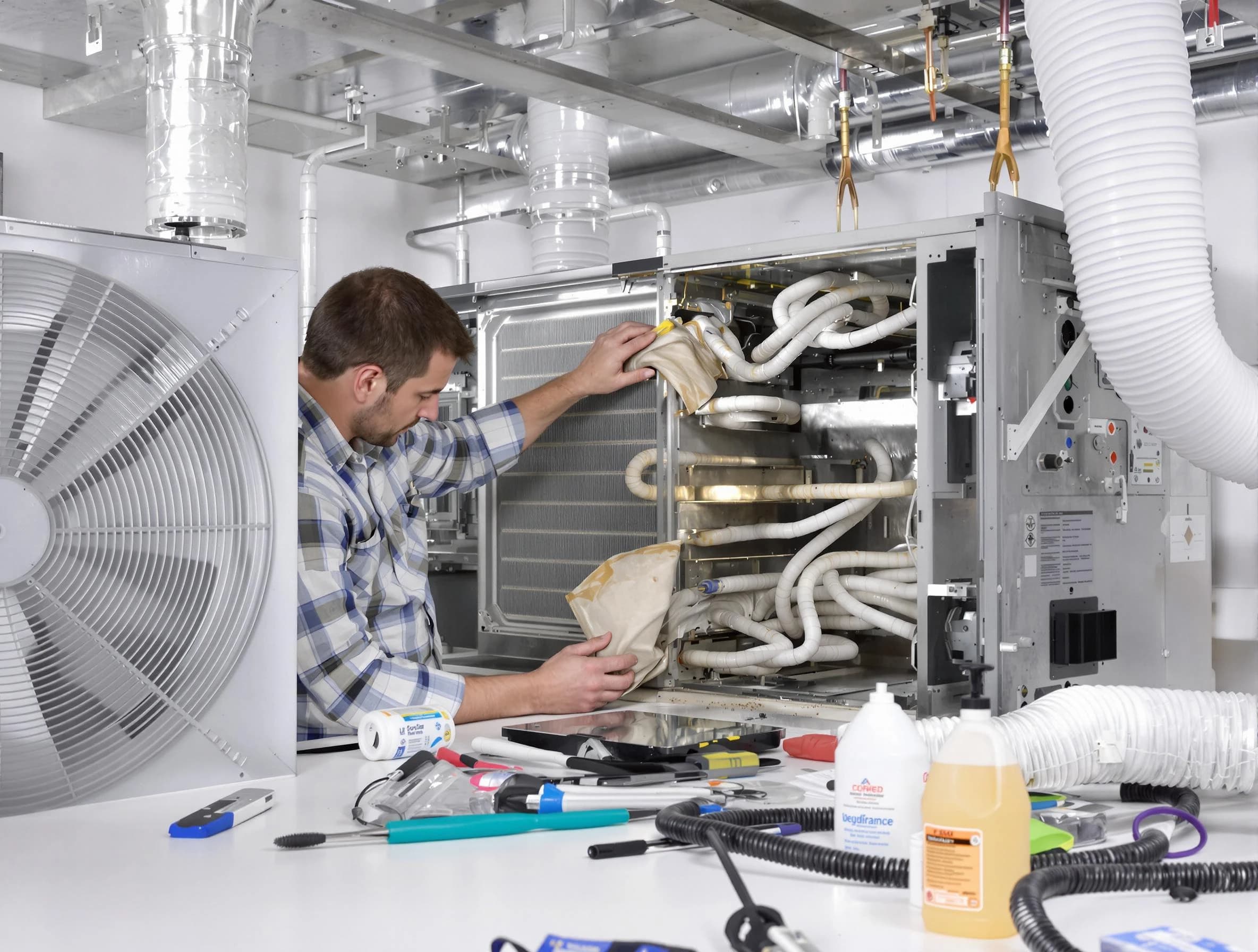 Payson Air Duct Cleaning specialist performing precision AC coil cleaning in Payson