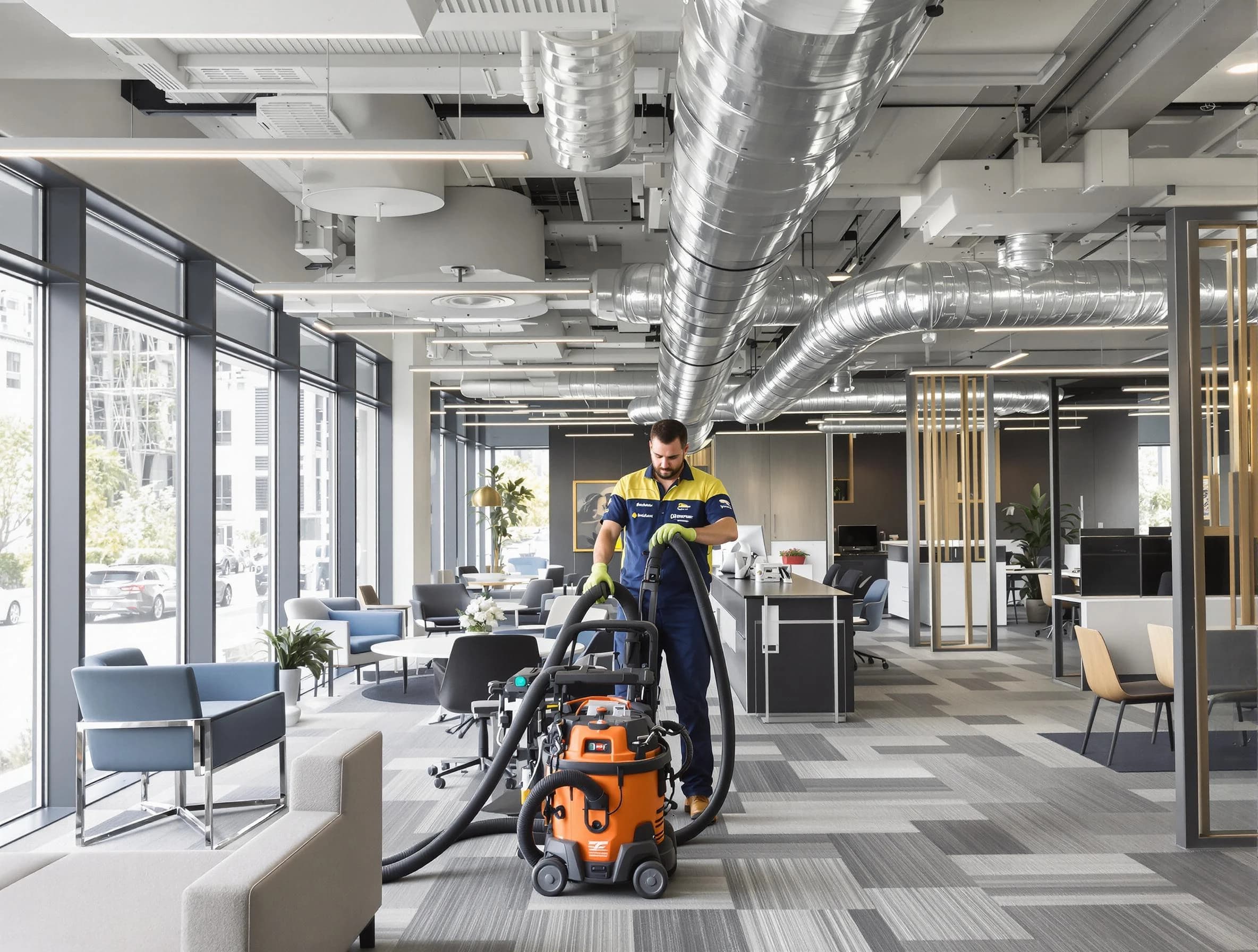 Payson Air Duct Cleaning team performing thorough commercial duct cleaning at a Payson business center