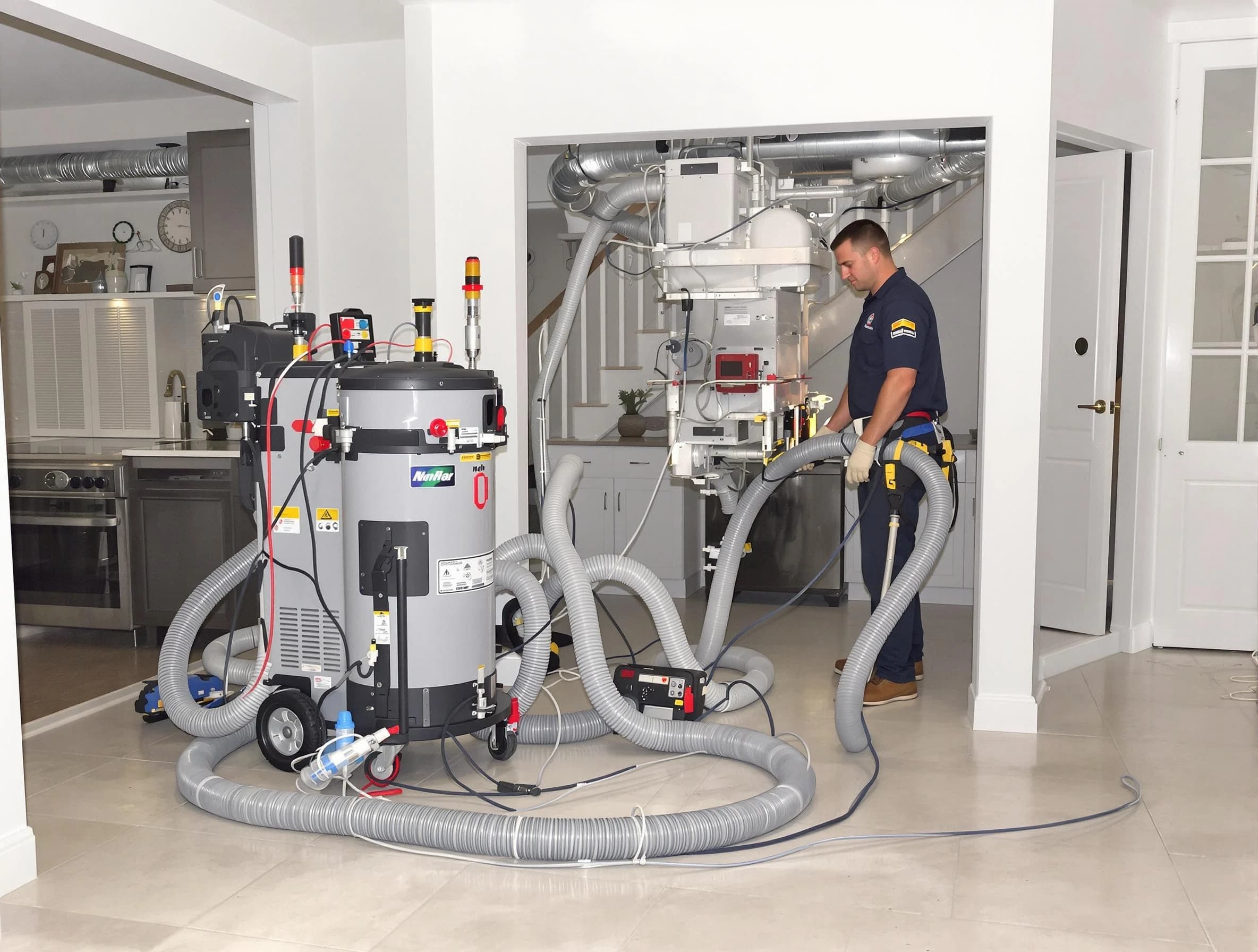 Payson Air Duct Cleaning technician operating negative pressure cleaning equipment for thorough duct maintenance in Payson